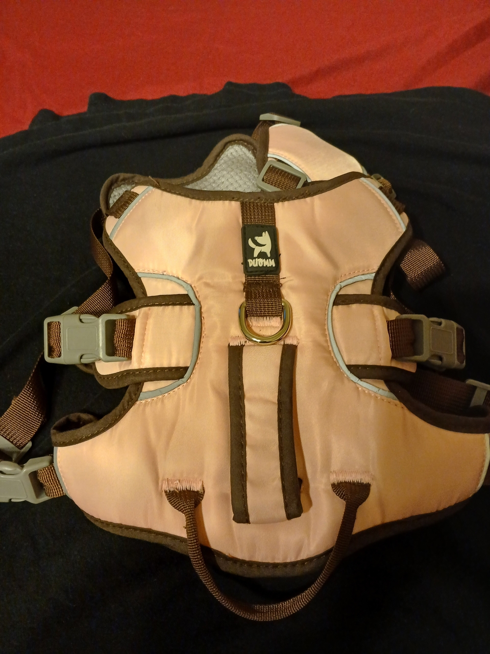 PupVox Pink Dog Harness with Brown Trim - Picture 2 of 9